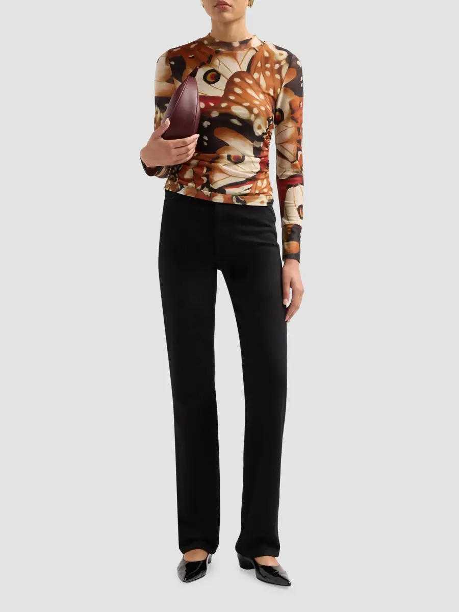Farm Rio Women's Borbofly-Print Tulle Top | Thumbnail 2