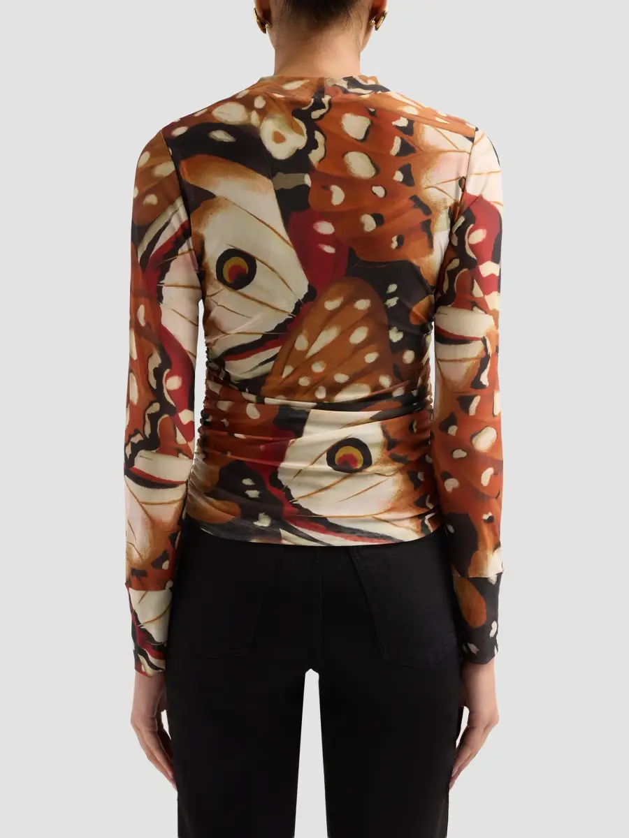 Farm Rio Women's Borbofly-Print Tulle Top | Thumbnail 3