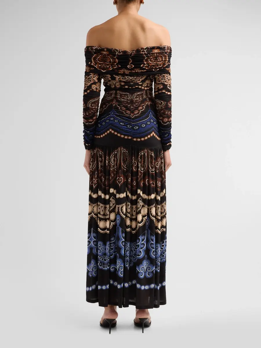 Farm Rio Women's Nicole Printed Ruched Jersey Maxi Dress | Thumbnail 3 Farm Rio Women's Nicole Printed Ruched Jersey Maxi Dress | Thumbnail 3