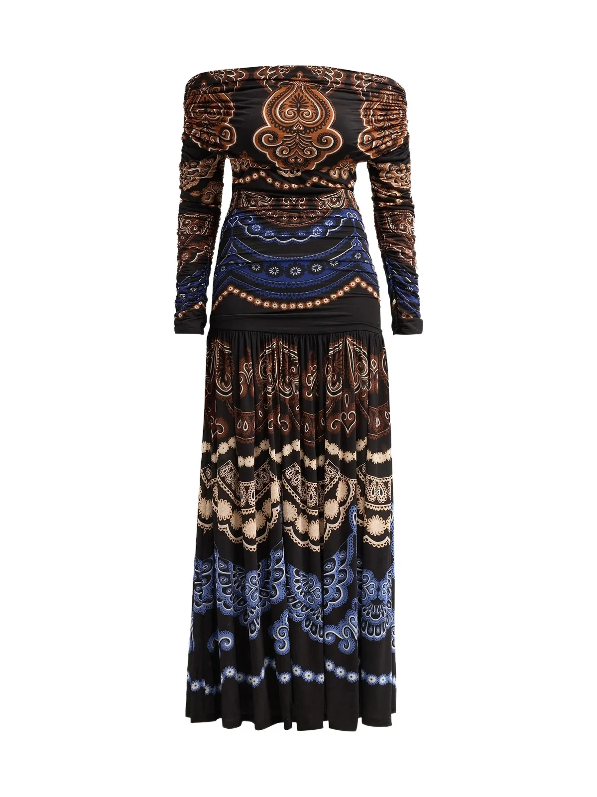 Women's Nicole Printed Ruched Jersey Maxi Dress