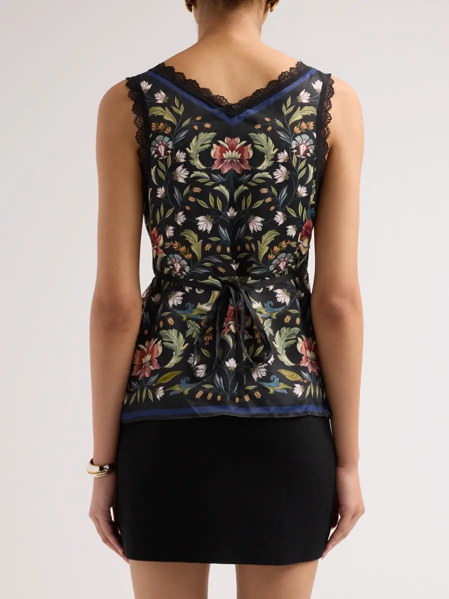 Farm Rio Women's Natalia Floral Lace-Trim Blouse | Thumbnail 3