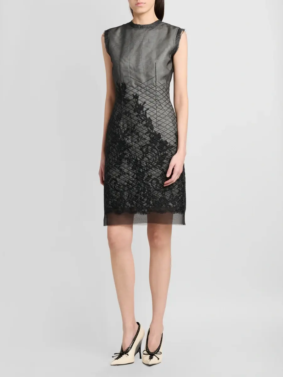 Alexander McQueen Women's Quilted Lace Dress | Thumbnail 4 Alexander McQueen Women's Quilted Lace Dress | Thumbnail 4