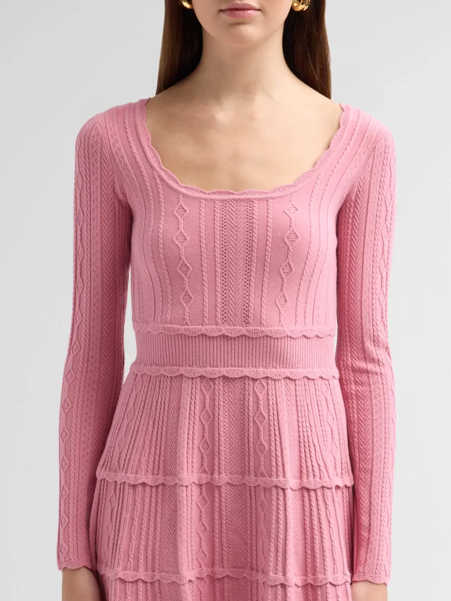 LoveShackFancy Women's Lunelle Pointelle Knit Mini Dress | Thumbnail 5