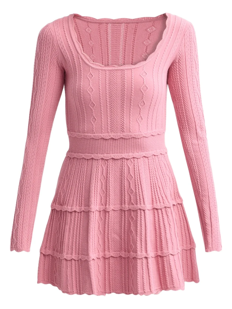 LoveShackFancy Women's Lunelle Pointelle Knit Mini Dress
