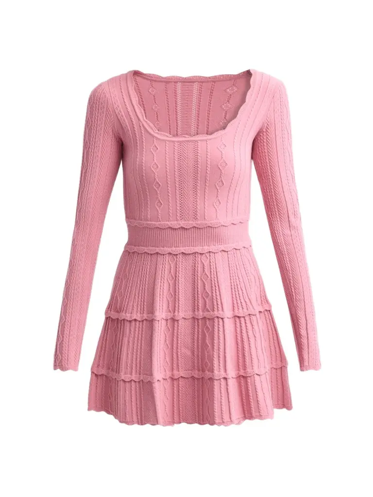 LoveShackFancy Women's Lunelle Pointelle Knit Mini Dress