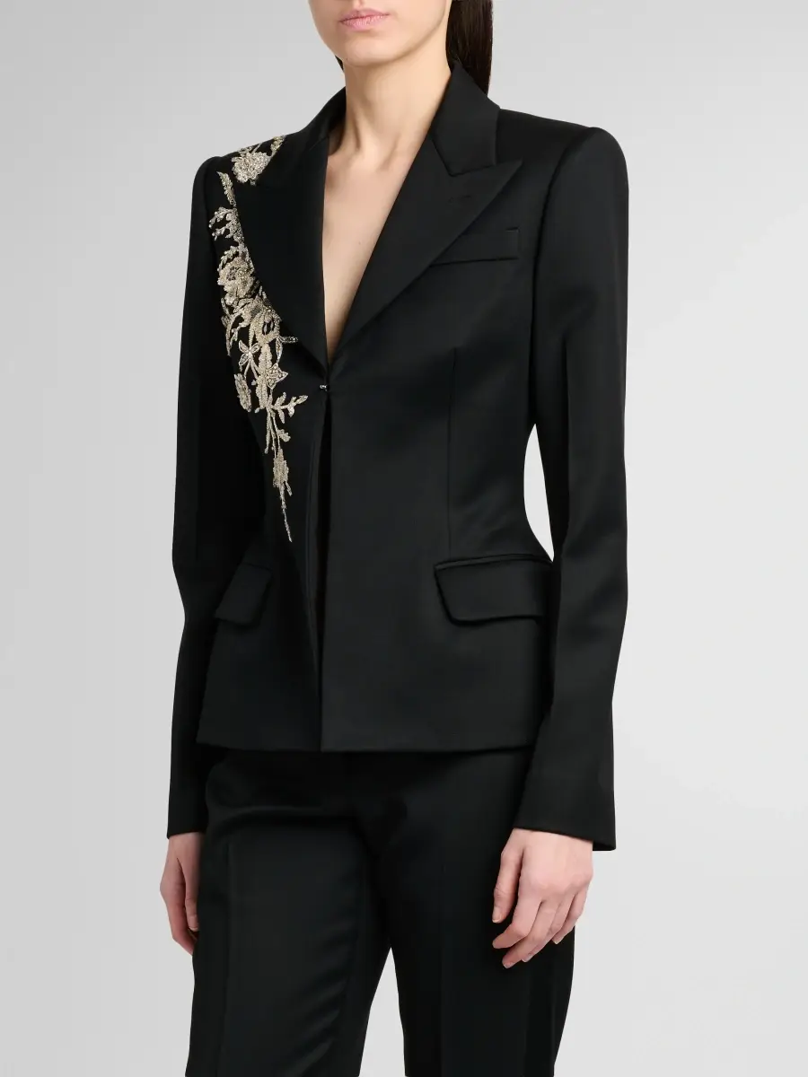 Alexander McQueen Women's Embellished Single-Breasted Jacket | Thumbnail 4 Alexander McQueen Women's Embellished Single-Breasted Jacket | Thumbnail 4