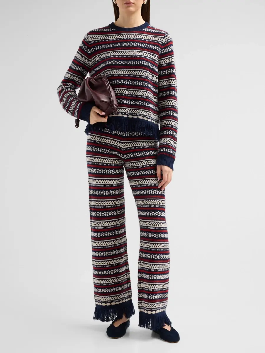 Guest In Residence Women's Western Striped Wool-Cashmere Sweater | Thumbnail 2 Guest In Residence Women's Western Striped Wool-Cashmere Sweater | Thumbnail 2