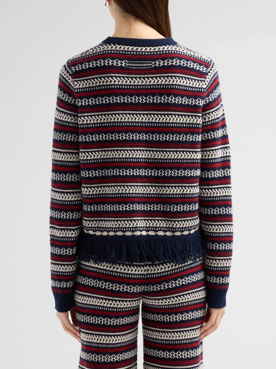 Guest In Residence Women's Western Striped Wool-Cashmere Sweater | Thumbnail 3 Guest In Residence Women's Western Striped Wool-Cashmere Sweater | Thumbnail 3