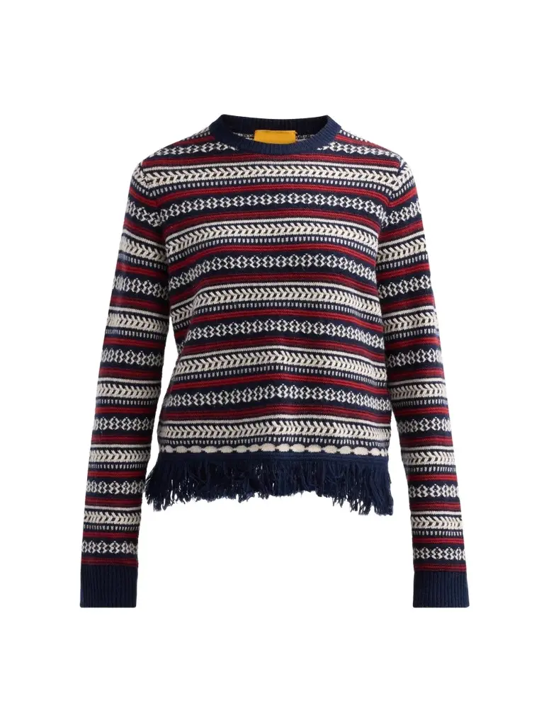 Women's Western Striped Wool-Cashmere Sweater Women's Western Striped Wool-Cashmere Sweater