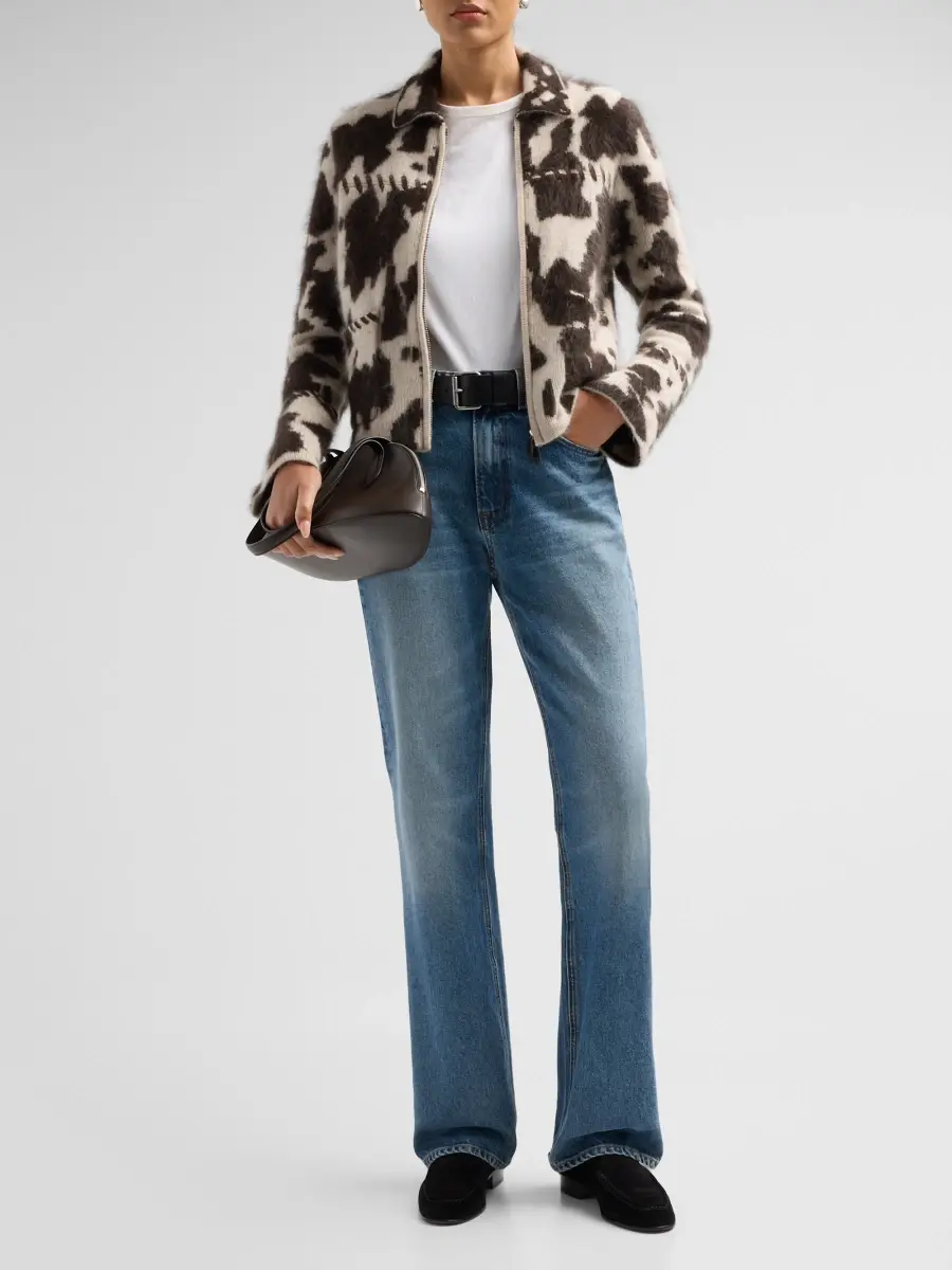 Guest In Residence Women's Grizzly Cowhide Cashmere Zip-Up Jacket | Thumbnail 2 Guest In Residence Women's Grizzly Cowhide Cashmere Zip-Up Jacket | Thumbnail 2