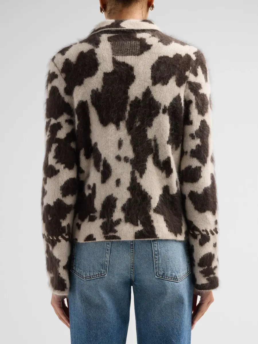 Guest In Residence Women's Grizzly Cowhide Cashmere Zip-Up Jacket | Thumbnail 3 Guest In Residence Women's Grizzly Cowhide Cashmere Zip-Up Jacket | Thumbnail 3