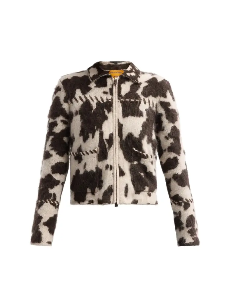 Women's Grizzly Cowhide Cashmere Zip-Up Jacket Women's Grizzly Cowhide Cashmere Zip-Up Jacket