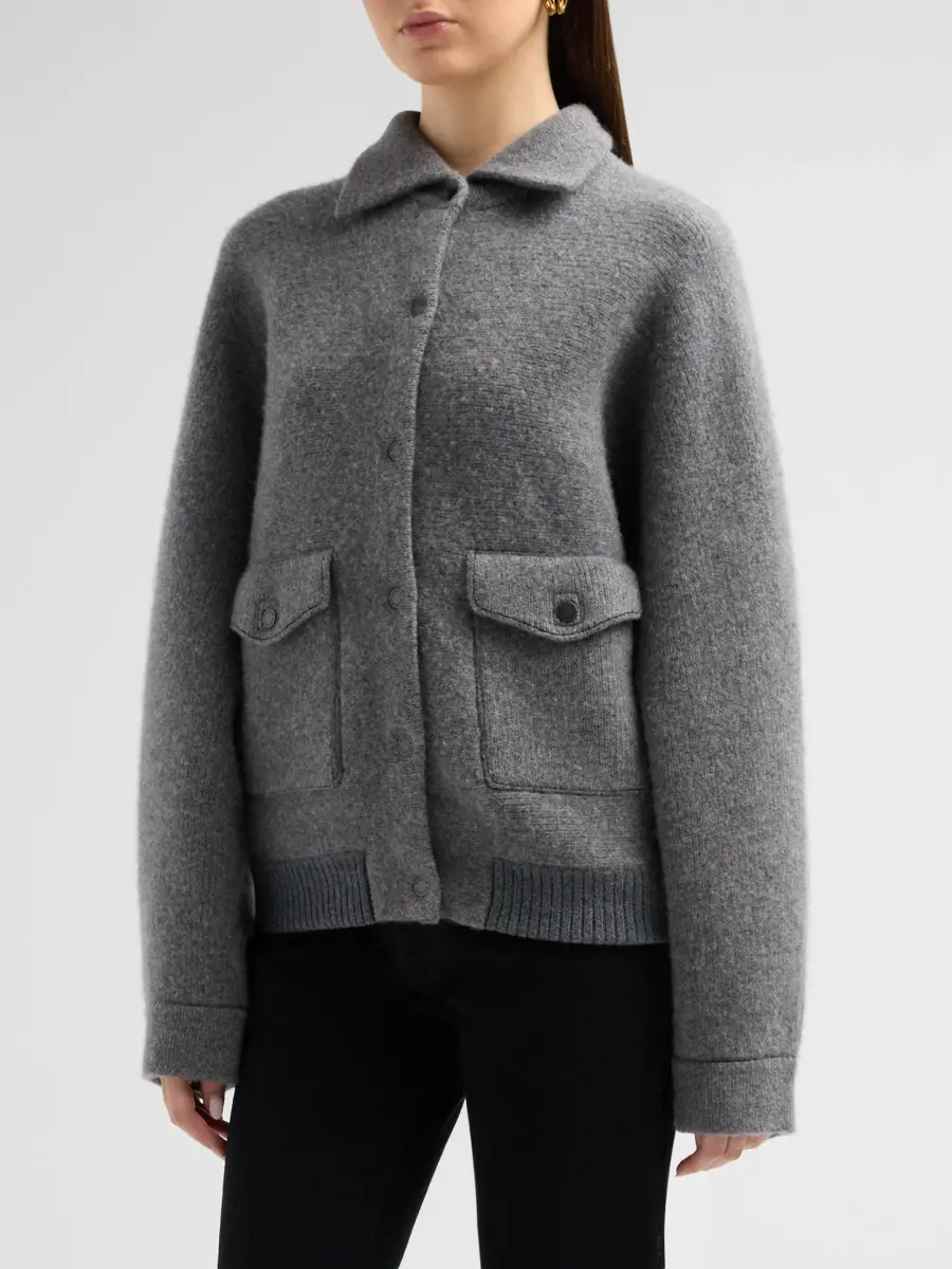 Guest In Residence Women's Felted Wool-Cashmere Bomber Jacket | Thumbnail 4 Guest In Residence Women's Felted Wool-Cashmere Bomber Jacket | Thumbnail 4