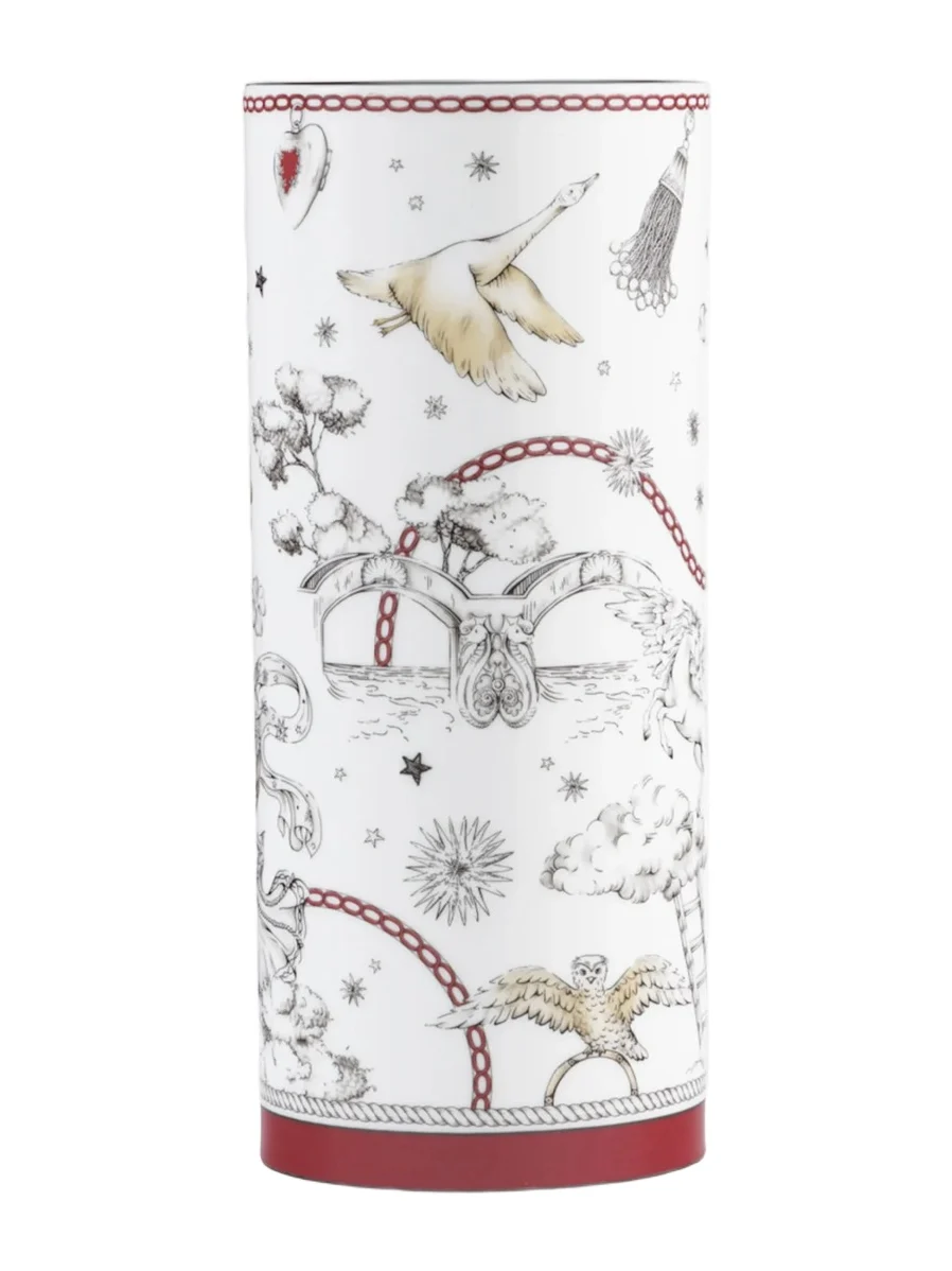 GINORI 1735 Fortunae Game of the Goose Motif Cylindrical Vase