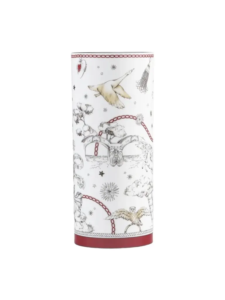 Fortunae Game of the Goose Motif Cylindrical Vase Fortunae Game of the Goose Motif Cylindrical Vase