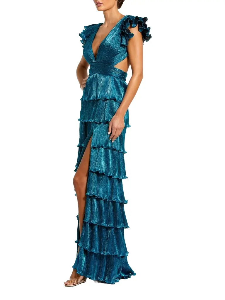 Women's Ieena Metallic Tiered Gown Women's Ieena Metallic Tiered Gown