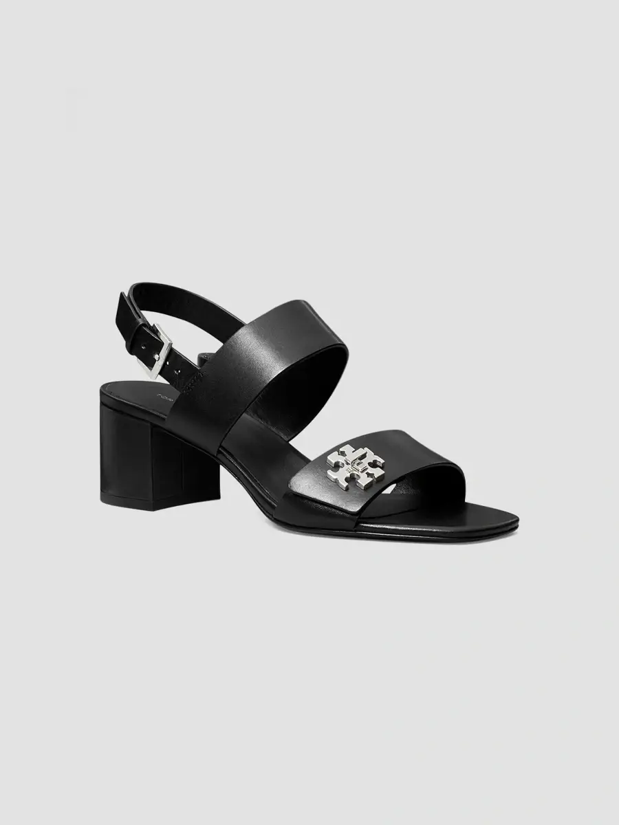 Tory Burch Women's T-Lock Leather Block-Heel Sandals | Thumbnail 2