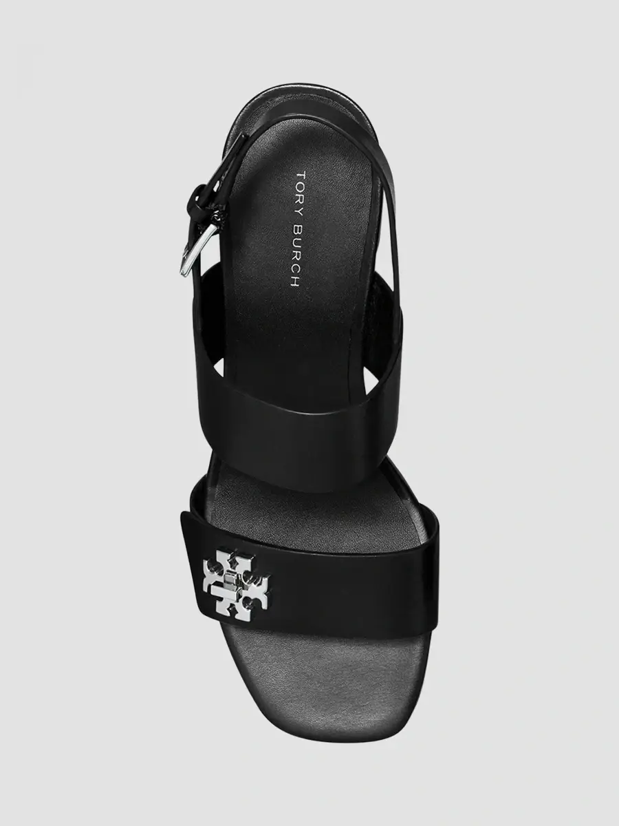 Tory Burch Women's T-Lock Leather Block-Heel Sandals | Thumbnail 3