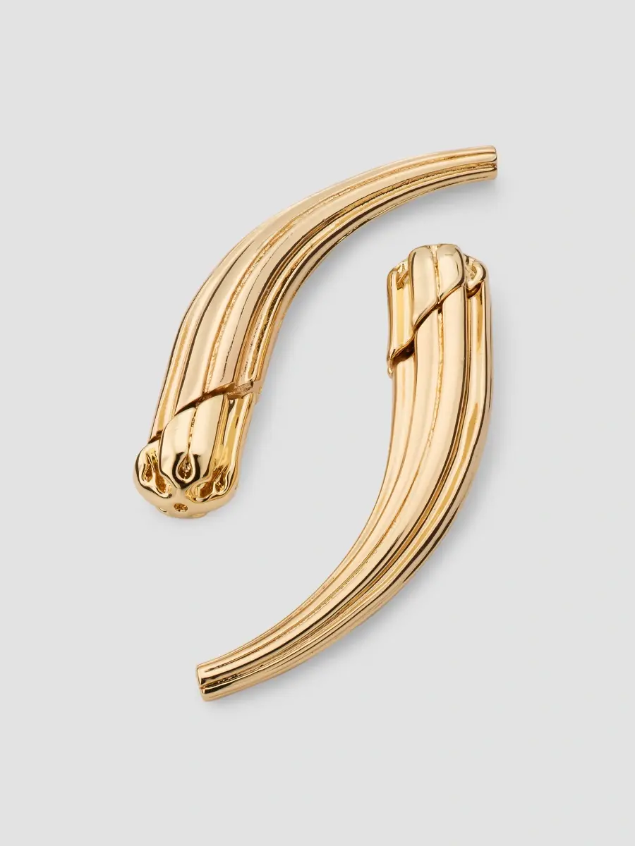Tory Burch Women's Fluted 18K-Gold-Plated Ear Jackets | Thumbnail 6 Tory Burch Women's Fluted 18K-Gold-Plated Ear Jackets | Thumbnail 6