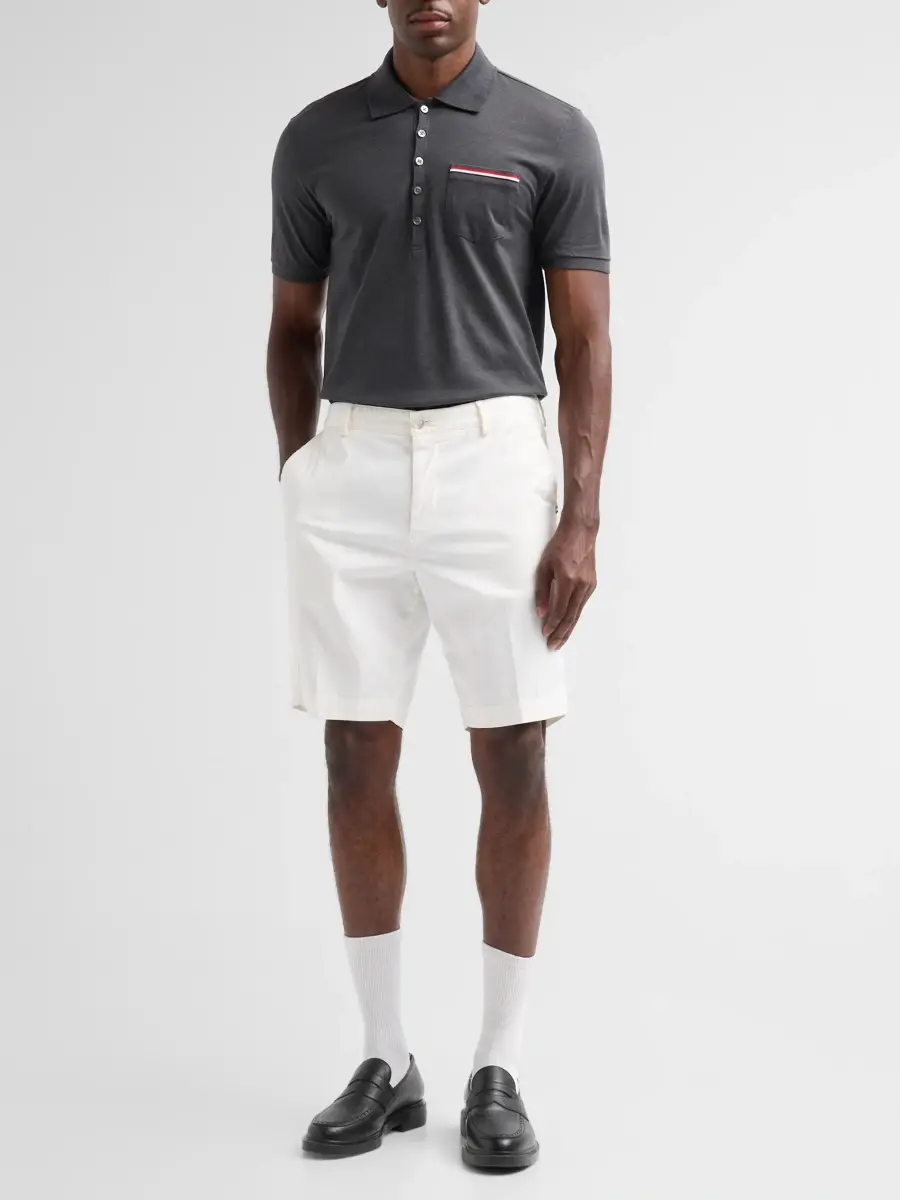 Thom Browne Men's Solid Cotton Pique Polo | Thumbnail 2 Thom Browne Men's Solid Cotton Pique Polo | Thumbnail 2