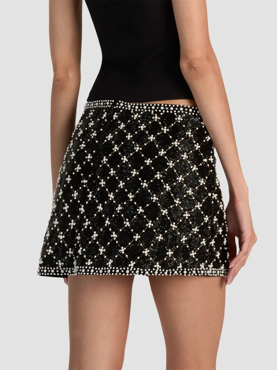 Alice + Olivia Women's Rubi Embellished A-Line Mini Skirt | Thumbnail 3 Alice + Olivia Women's Rubi Embellished A-Line Mini Skirt | Thumbnail 3