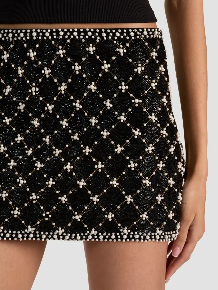 Alice + Olivia Women's Rubi Embellished A-Line Mini Skirt | Thumbnail 5 Alice + Olivia Women's Rubi Embellished A-Line Mini Skirt | Thumbnail 5