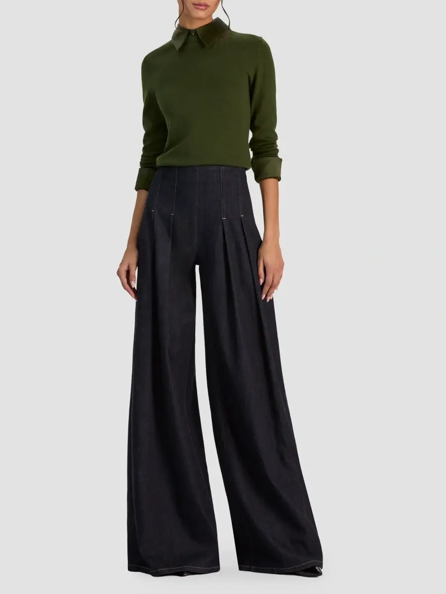 Alice + Olivia Women's Porla Wool-Blend Spread-Collar Sweater | Thumbnail 2 Alice + Olivia Women's Porla Wool-Blend Spread-Collar Sweater | Thumbnail 2