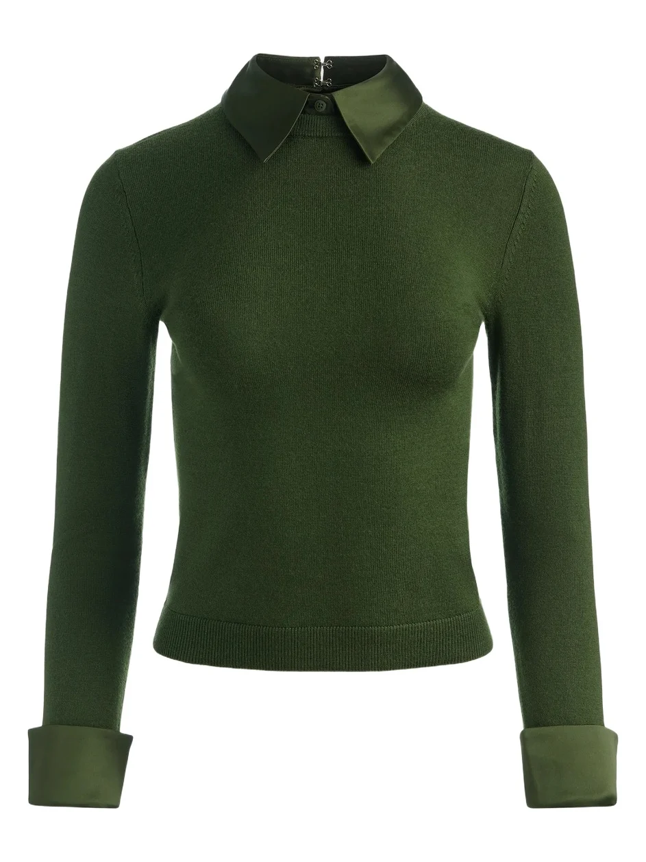 Women's Porla Wool-Blend Spread-Collar Sweater Women's Porla Wool-Blend Spread-Collar Sweater