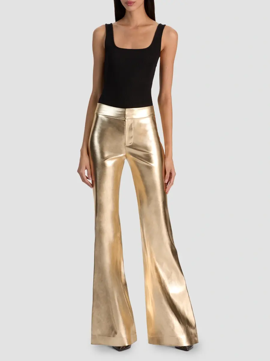 Alice + Olivia Women's Andrew Faux-Leather Boot-Cut Pants | Thumbnail 2 Alice + Olivia Women's Andrew Faux-Leather Boot-Cut Pants | Thumbnail 2