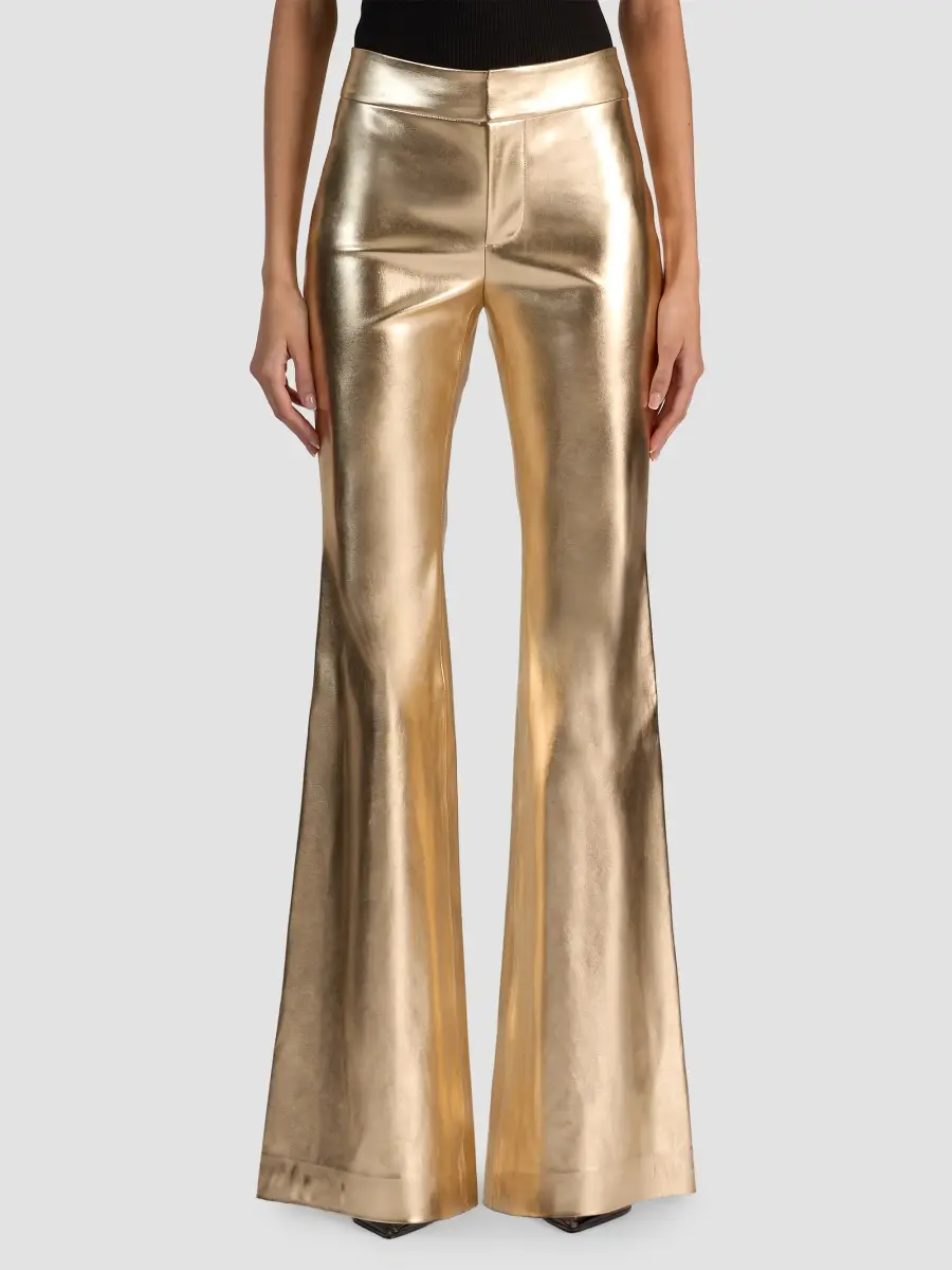 Alice + Olivia Women's Andrew Faux-Leather Boot-Cut Pants | Thumbnail 4 Alice + Olivia Women's Andrew Faux-Leather Boot-Cut Pants | Thumbnail 4