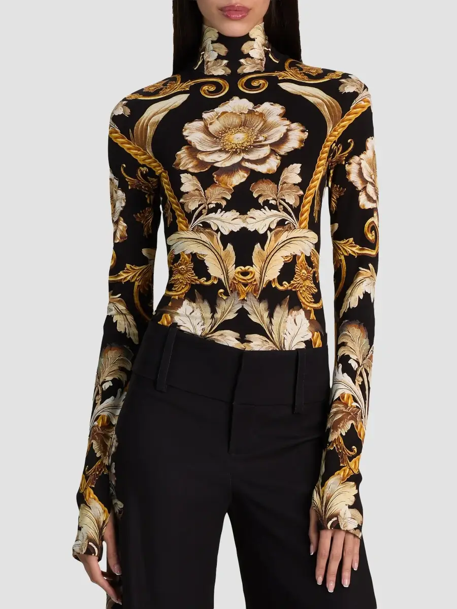 Alice + Olivia Women's Delaina Printed Turtleneck Top | Thumbnail 4 Alice + Olivia Women's Delaina Printed Turtleneck Top | Thumbnail 4