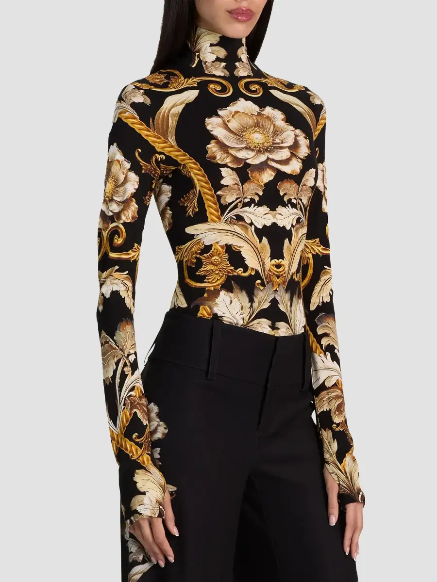 Alice + Olivia Women's Delaina Printed Turtleneck Top | Thumbnail 5 Alice + Olivia Women's Delaina Printed Turtleneck Top | Thumbnail 5