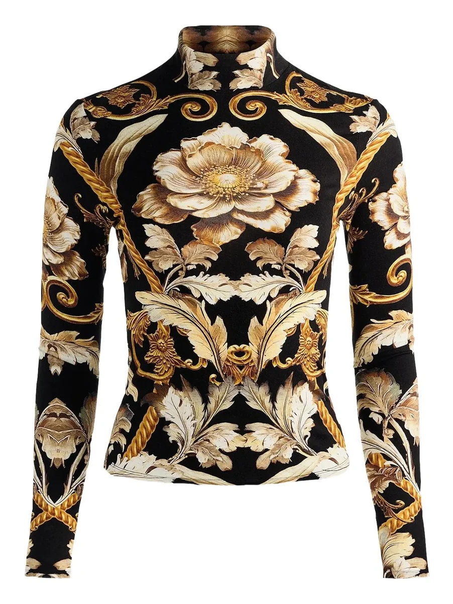 Alice + Olivia Women's Delaina Printed Turtleneck Top