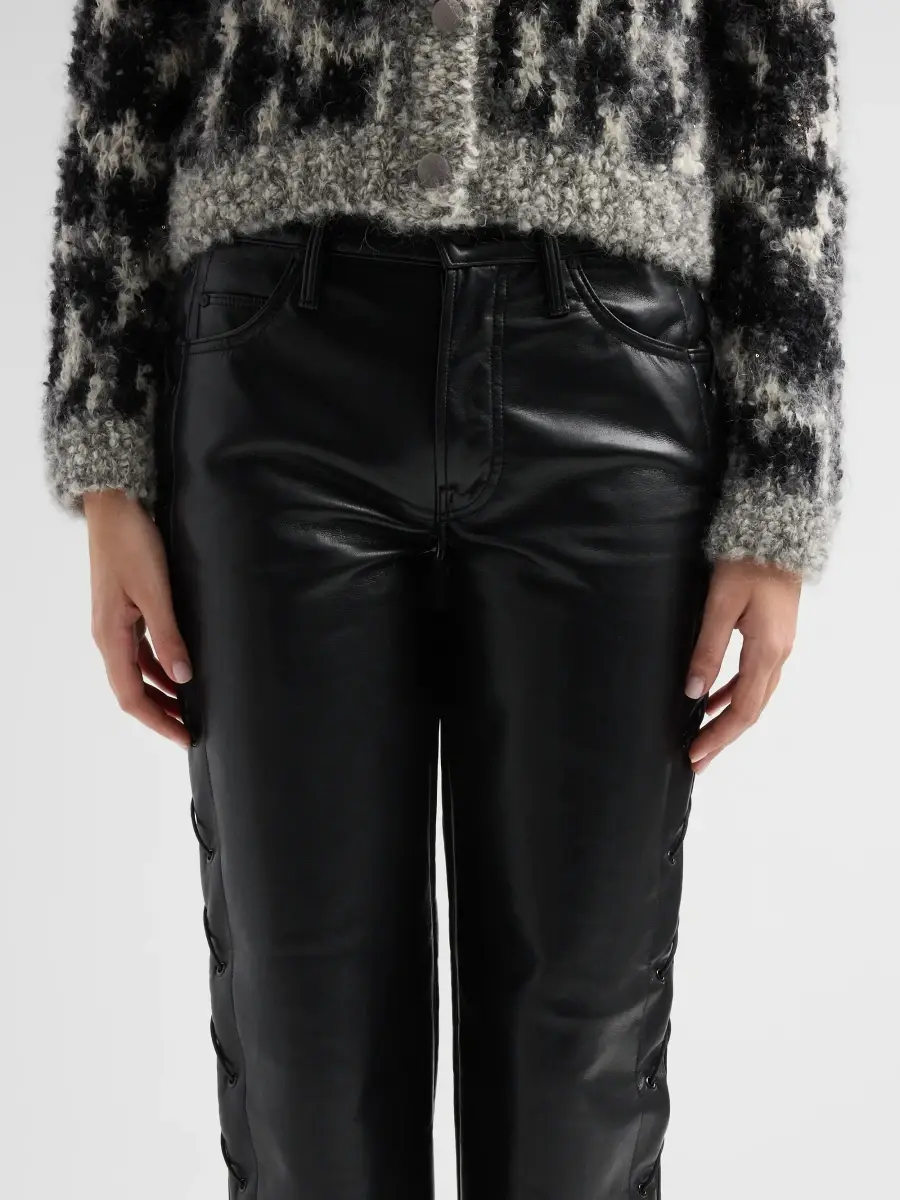 Mother Women's The Lace-Up Zip Hiker Hover Faux-Leather Pants | Thumbnail 5 Mother Women's The Lace-Up Zip Hiker Hover Faux-Leather Pants | Thumbnail 5