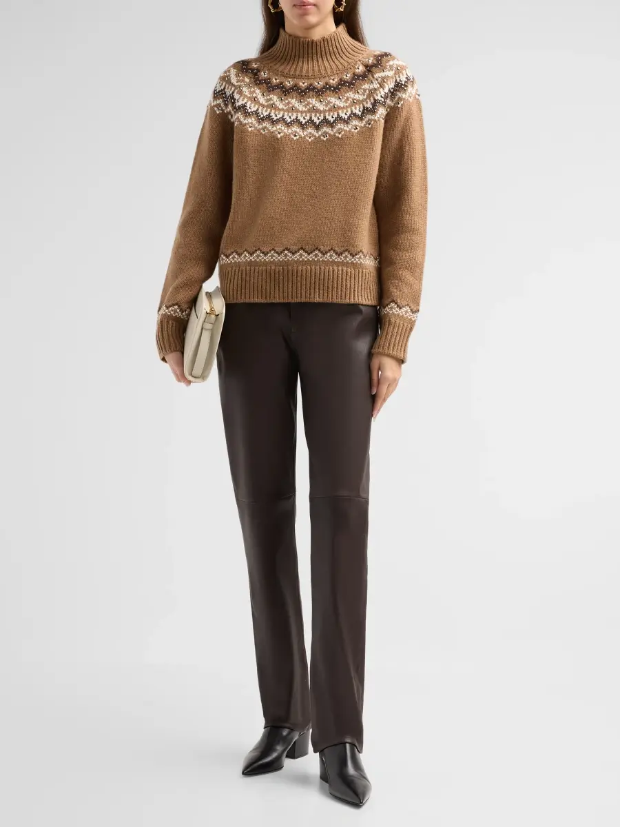 rag & bone Women's Fallon Stud Fair Isle Turtleneck Sweater | Thumbnail 2