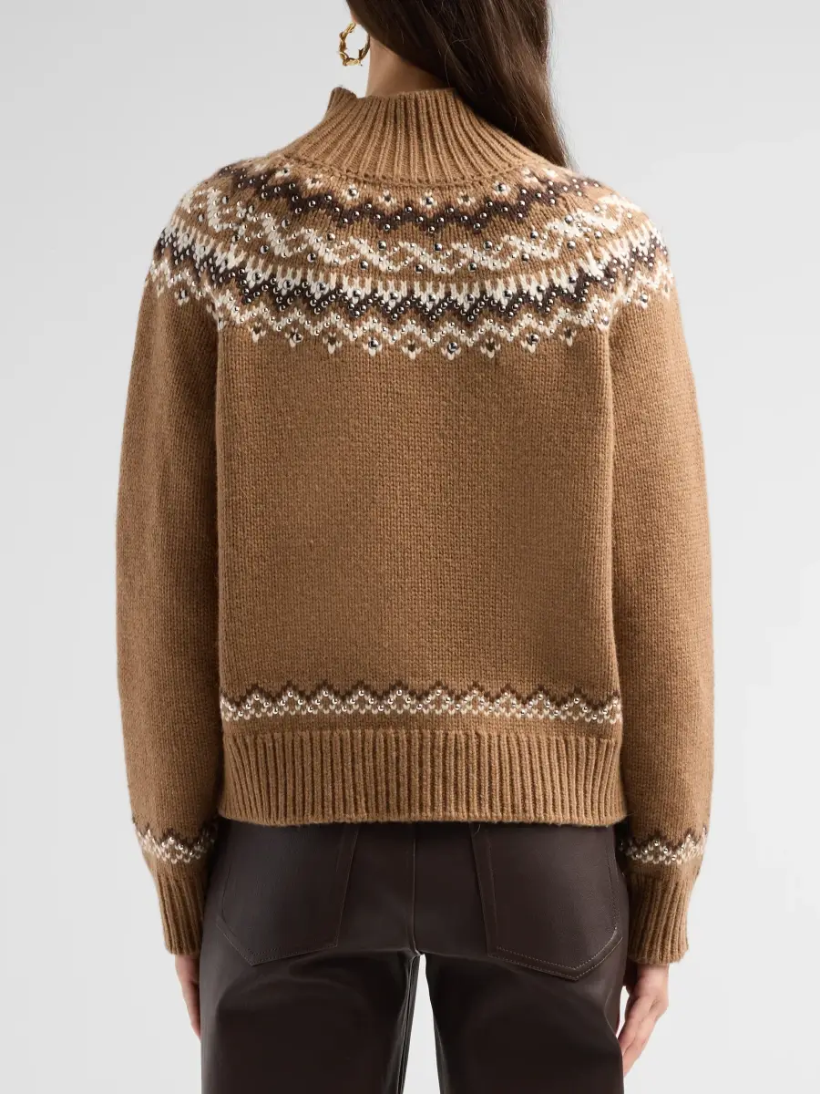 rag & bone Women's Fallon Stud Fair Isle Turtleneck Sweater | Thumbnail 3