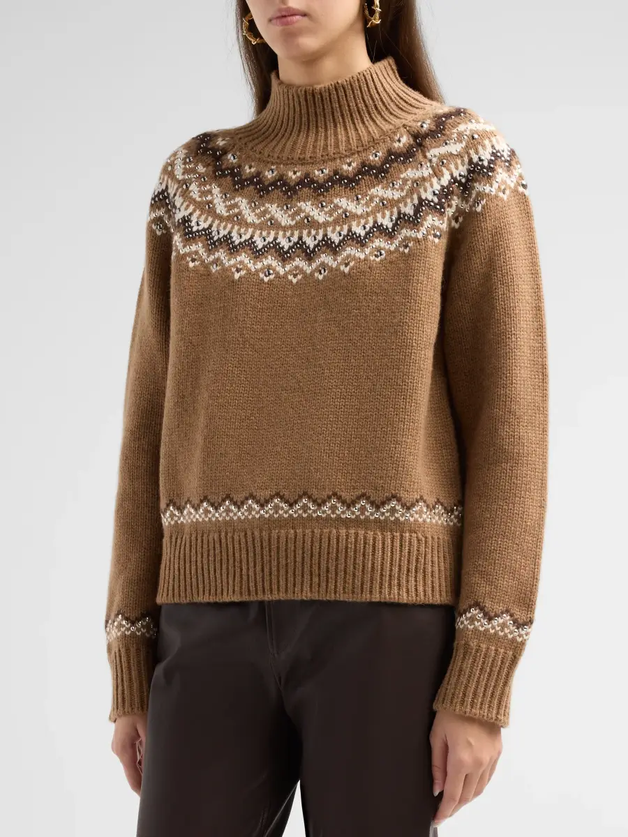 rag & bone Women's Fallon Stud Fair Isle Turtleneck Sweater | Thumbnail 4