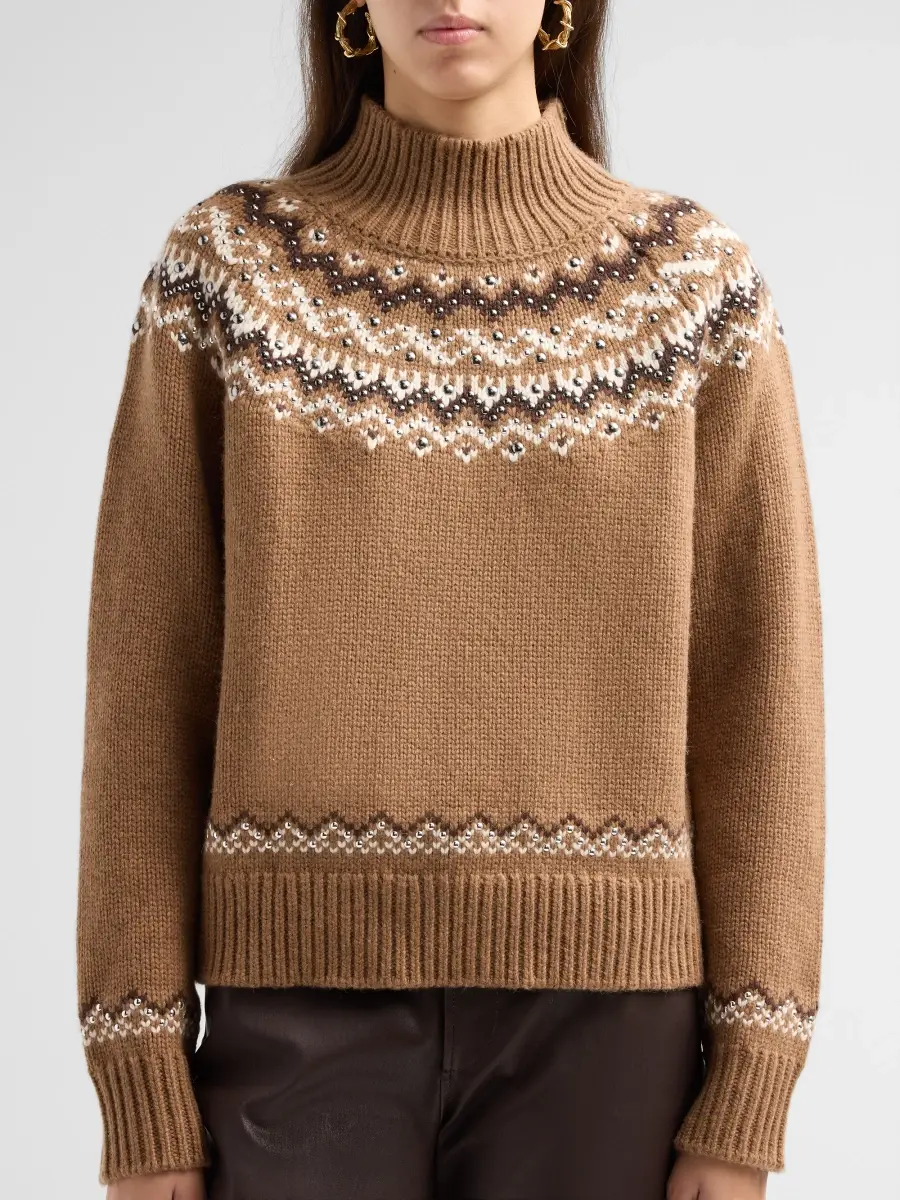 rag & bone Women's Fallon Stud Fair Isle Turtleneck Sweater | Thumbnail 5