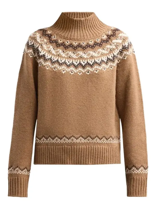 rag & bone Women's Fallon Stud Fair Isle Turtleneck Sweater
