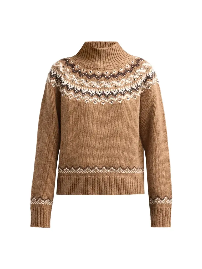 Women's Fallon Stud Fair Isle Turtleneck Sweater Women's Fallon Stud Fair Isle Turtleneck Sweater