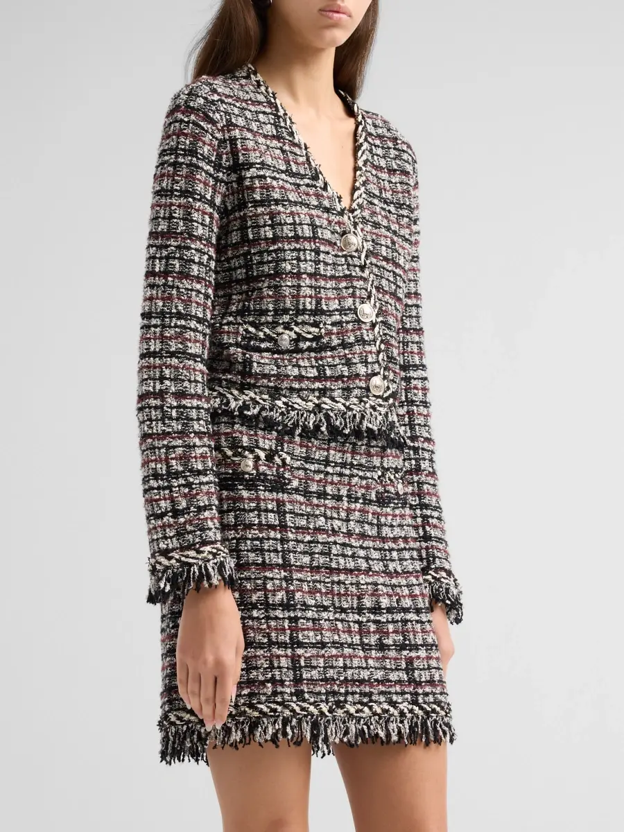 Milly Women's Daphne Fringe Tweed Jacket | Thumbnail 4 Milly Women's Daphne Fringe Tweed Jacket | Thumbnail 4