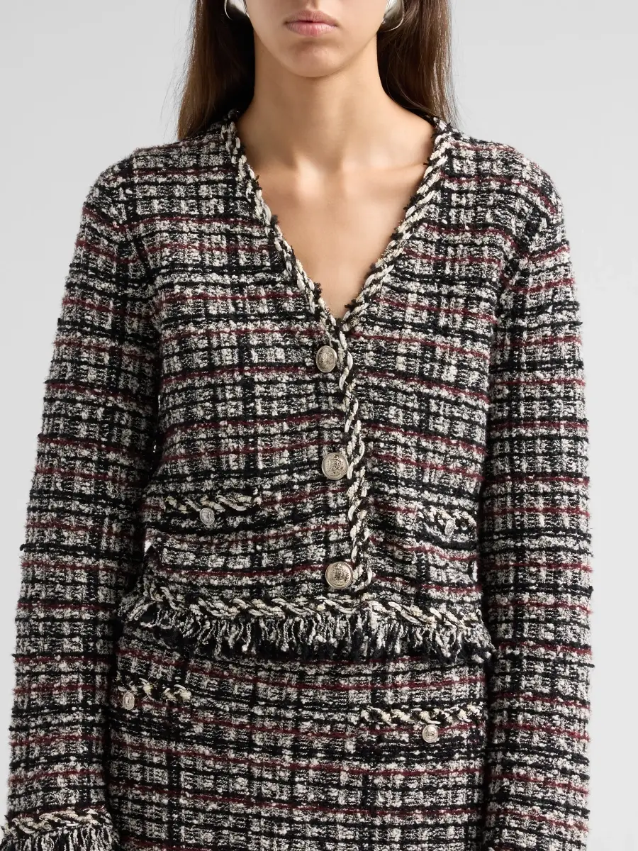 Milly Women's Daphne Fringe Tweed Jacket | Thumbnail 5 Milly Women's Daphne Fringe Tweed Jacket | Thumbnail 5