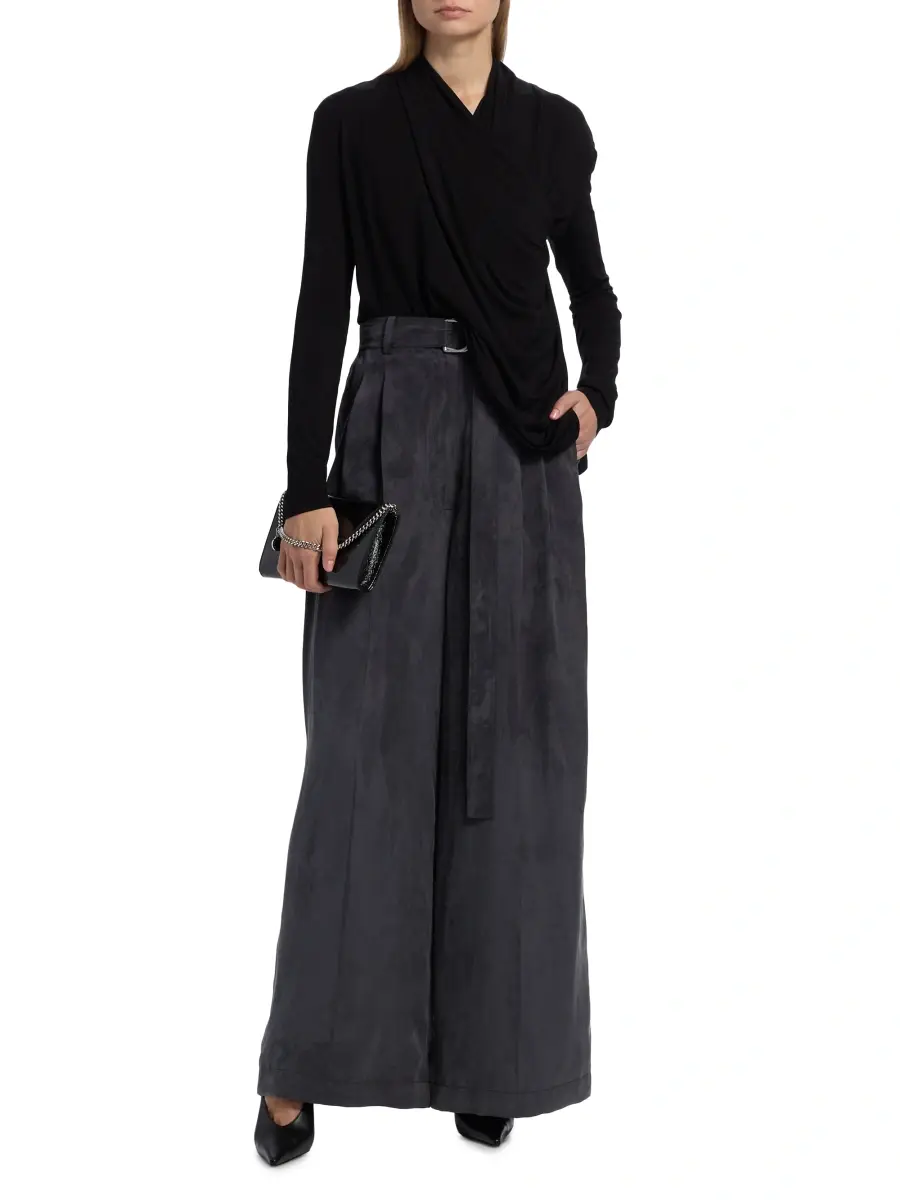 Helmut Lang Women's Relaxed-Fit Wide-Leg Trousers | Thumbnail 2