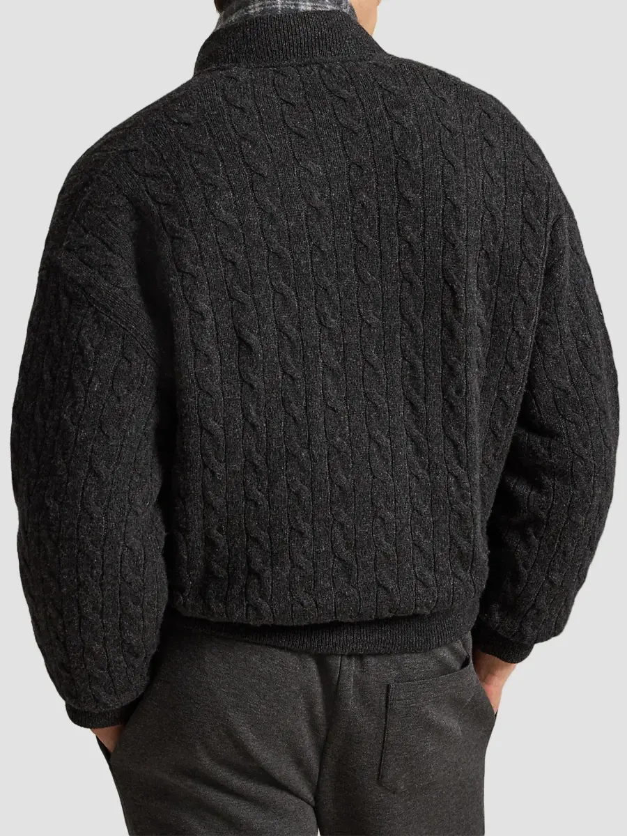 Polo Ralph Lauren Men's Relaxed-Fit Cable-Knit Sweater Jacket | Thumbnail 3