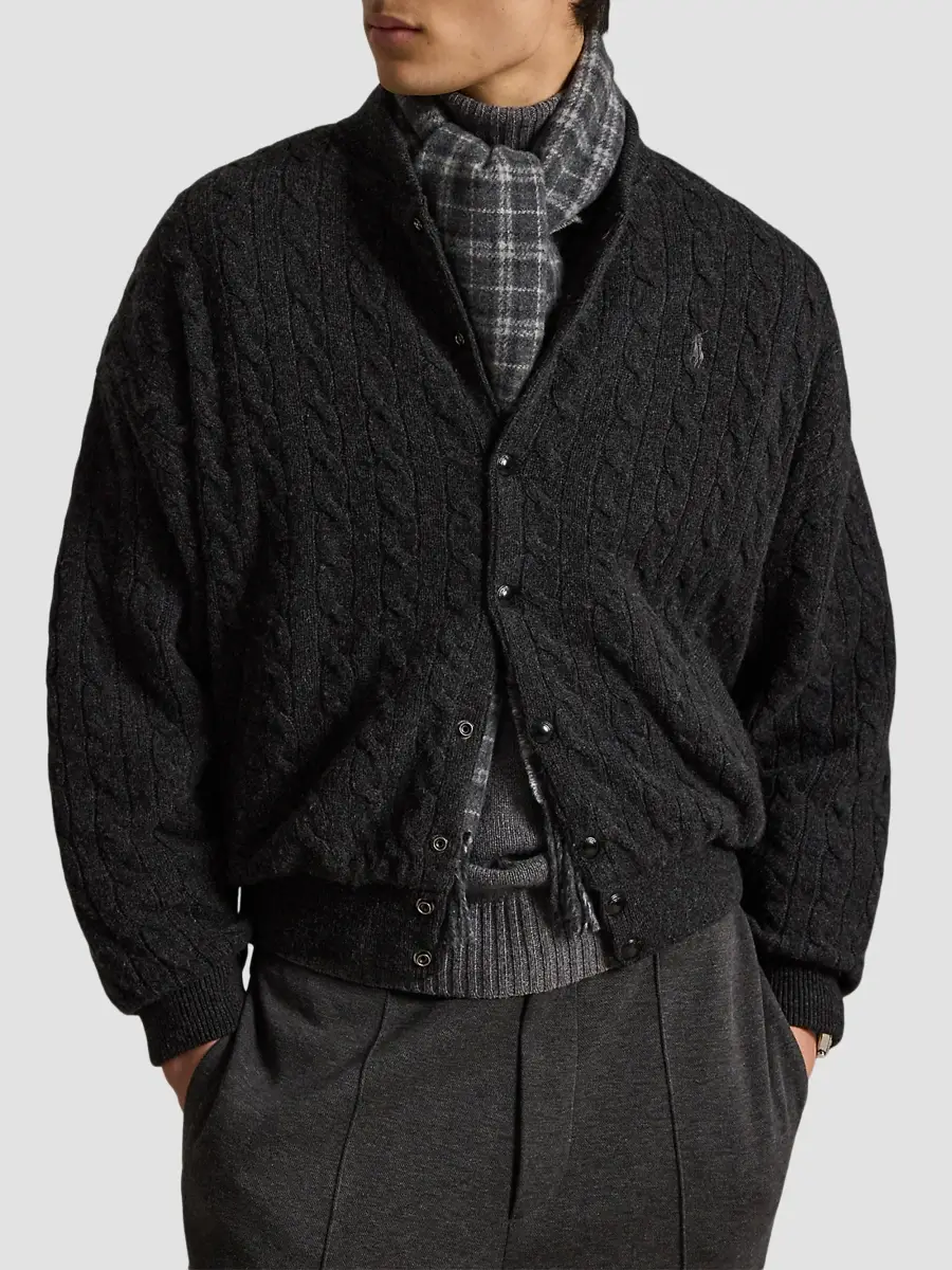 Polo Ralph Lauren Men's Relaxed-Fit Cable-Knit Sweater Jacket | Thumbnail 4