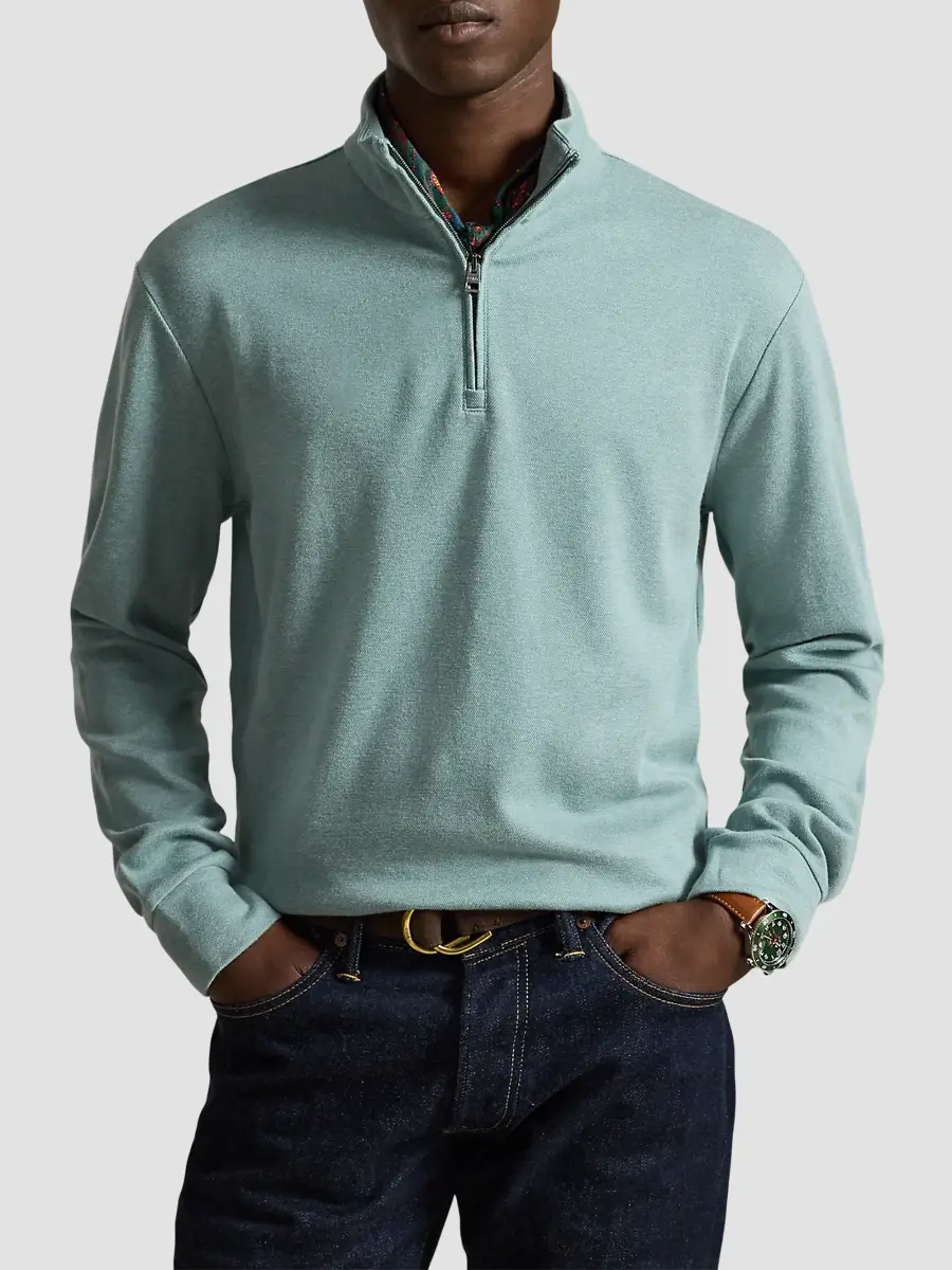 Polo Ralph Lauren Men's Luxury Textured Quarter-Zip Sweatshirt | Thumbnail 4 Polo Ralph Lauren Men's Luxury Textured Quarter-Zip Sweatshirt | Thumbnail 4