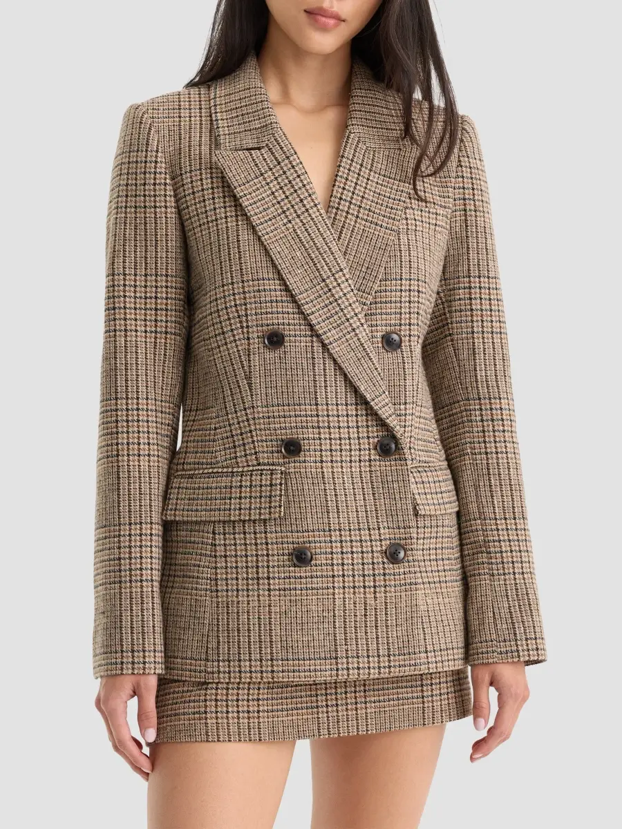 GOOD AMERICAN Women's Houndstooth Double-Breasted Blazer | Thumbnail 4 GOOD AMERICAN Women's Houndstooth Double-Breasted Blazer | Thumbnail 4