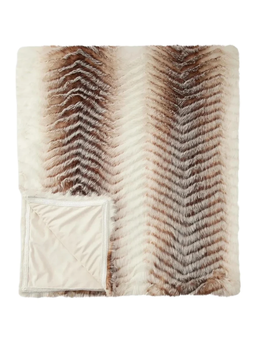 Gorski Fox-Print Faux-Fur Throw Blanket