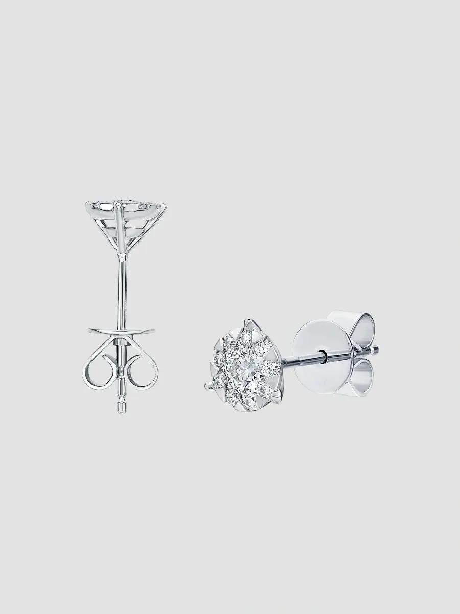 Mémoire Women's Bouquet 18K White Gold & 0.69-0.77 TCW Diamond Cluster Stud Earrings | Thumbnail 2
