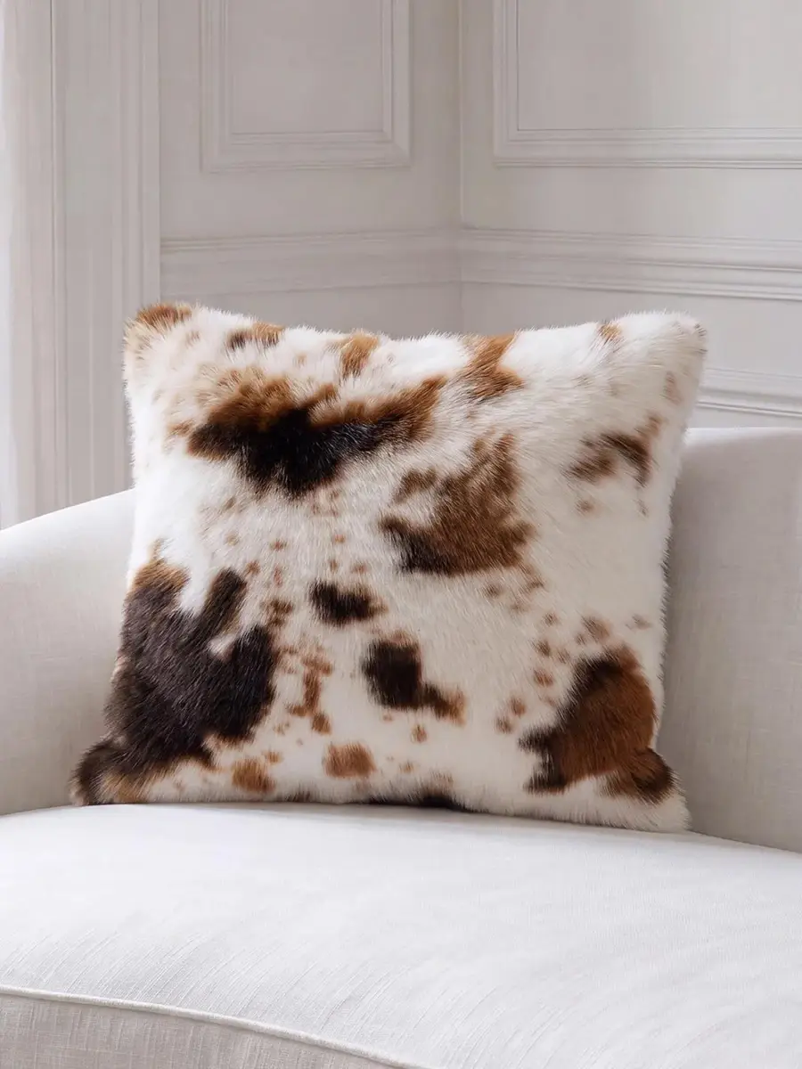 Gorski Cow-Print Faux-Fur Throw Pillow | Thumbnail 3 Gorski Cow-Print Faux-Fur Throw Pillow | Thumbnail 3